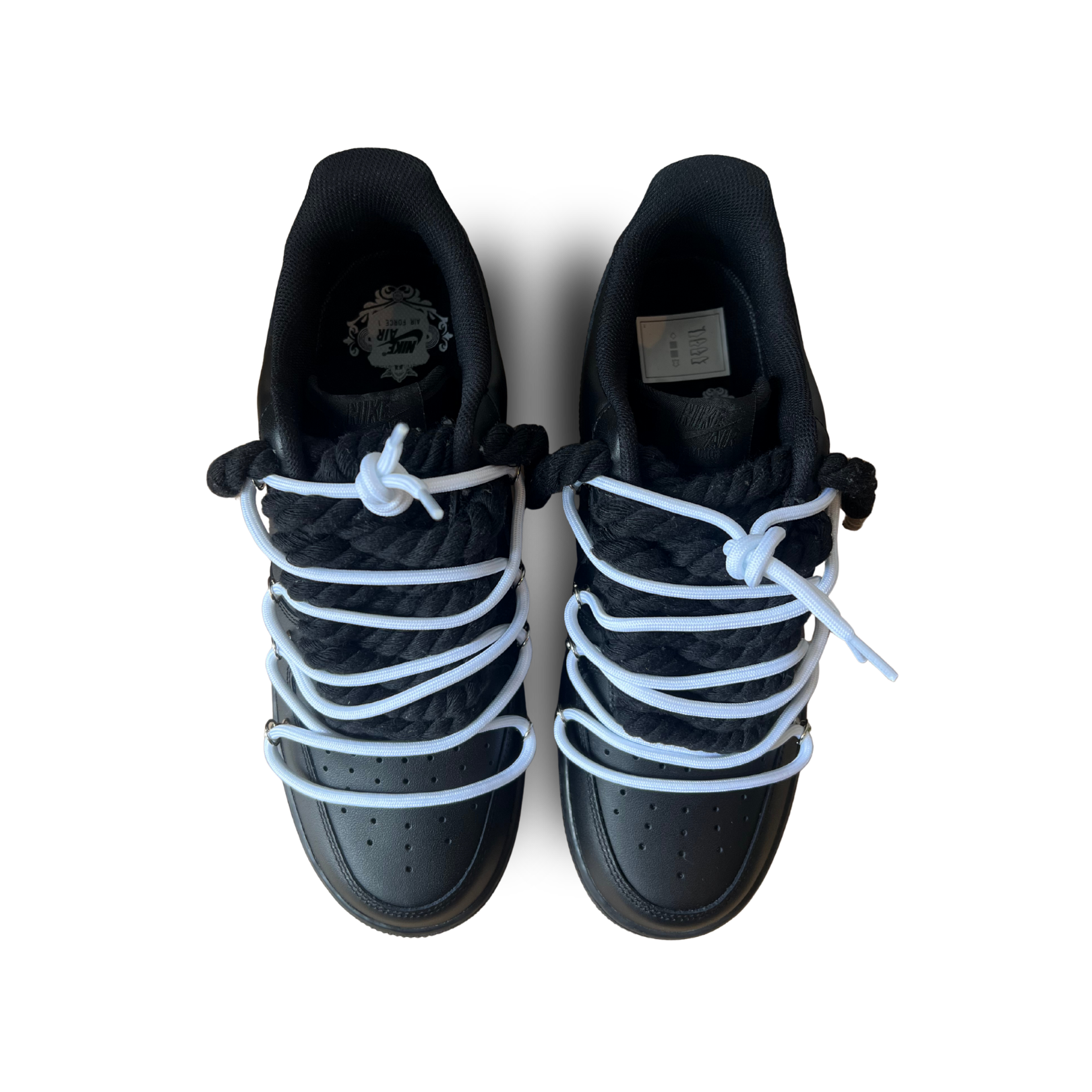 Nike Air Force 1 Black Lanvin Rope Lace (Black White) (új)