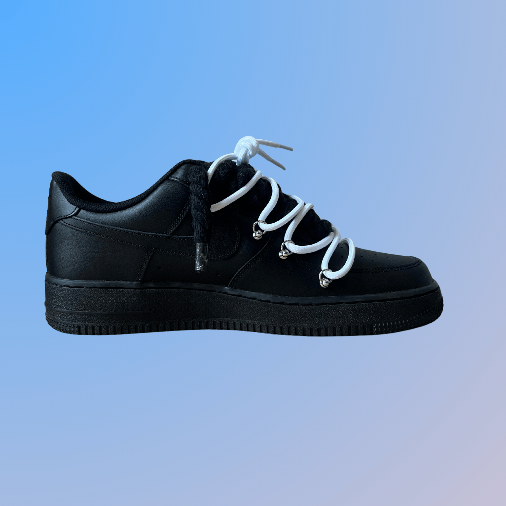 Nike Air Force 1 Black Lanvin Rope Lace (Black White) (új)