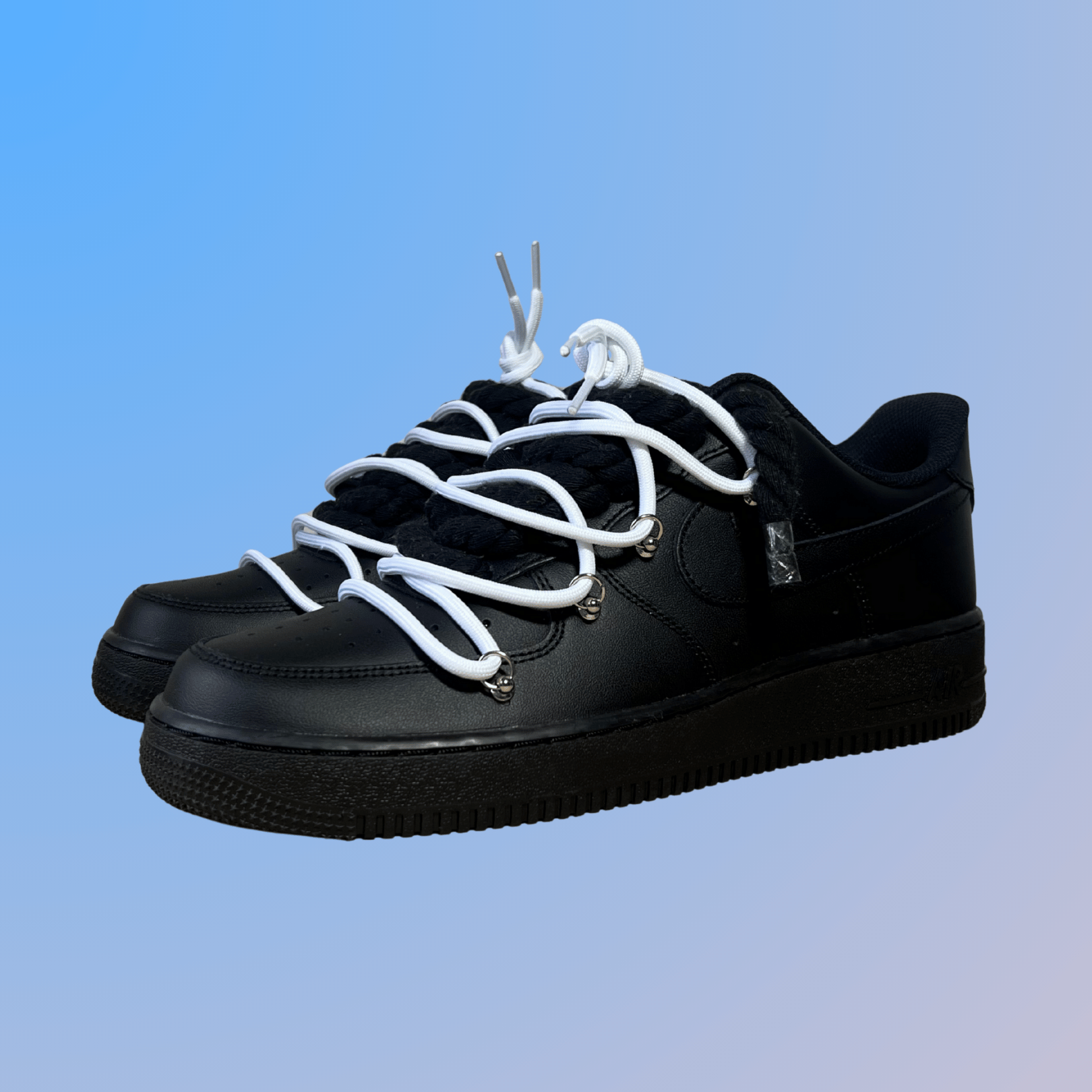 Nike Air Force 1 Black Lanvin Rope Lace (Black White) (új)