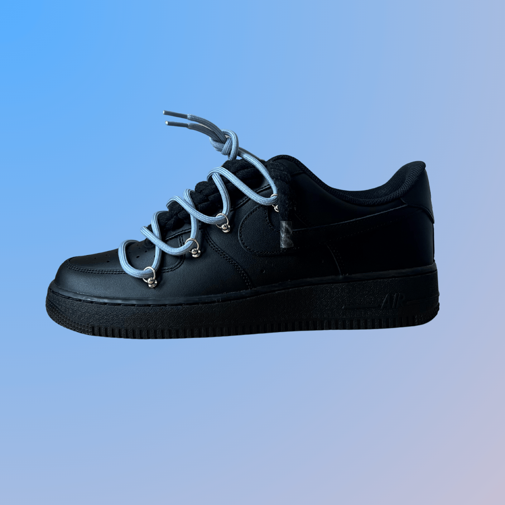 Nike Air Force 1 Black Lanvin Rope Lace (Black White) (új)