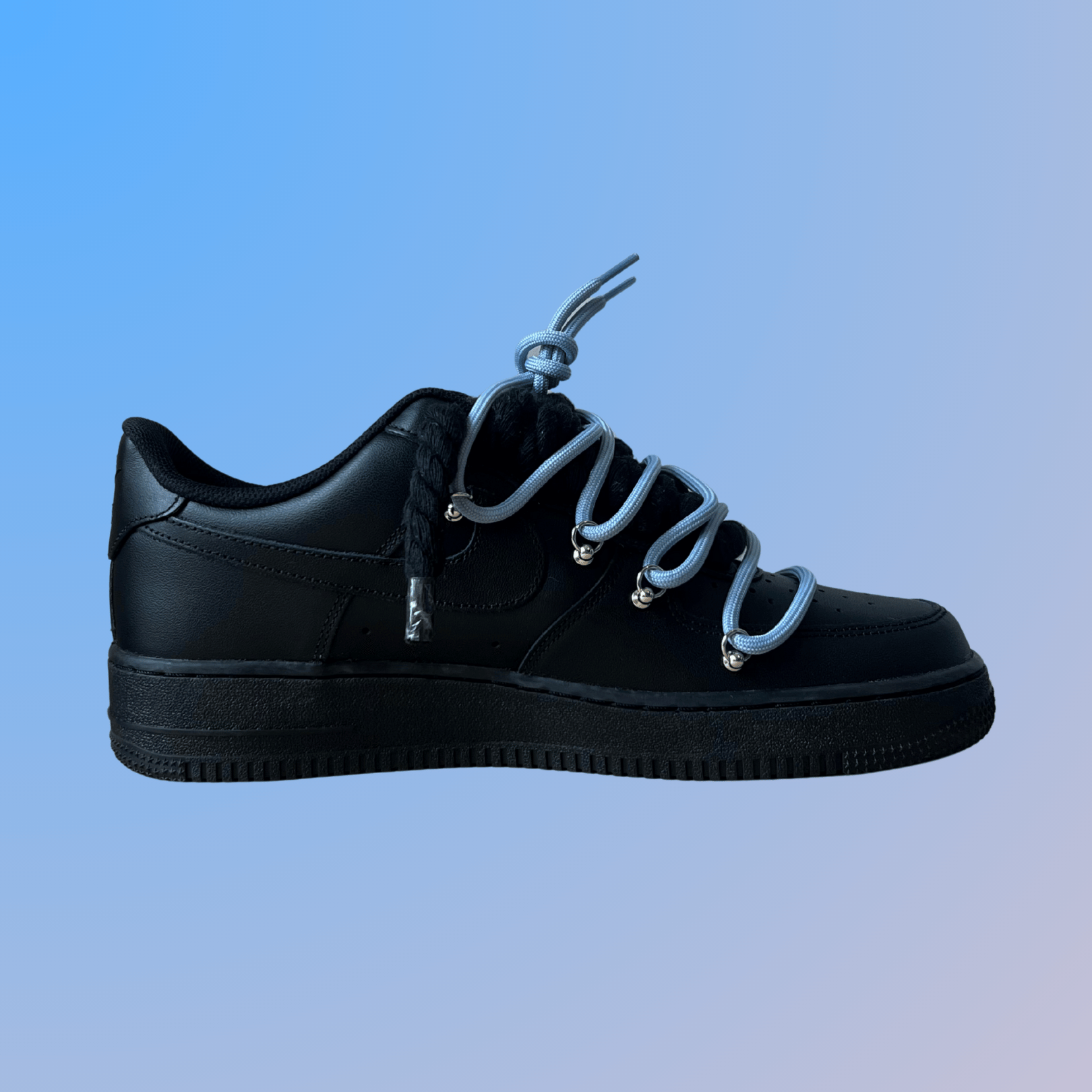 Nike Air Force 1 Black Lanvin Rope Lace (Black White) (új)
