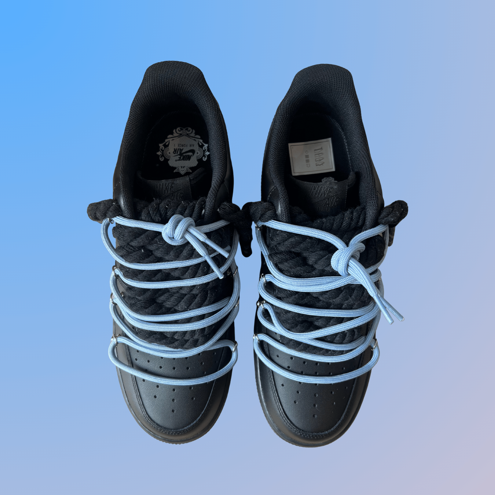 Nike Air Force 1 Black Lanvin Rope Lace (Black White) (új)