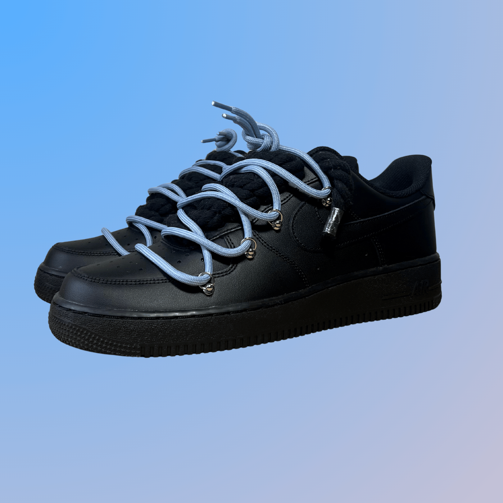 Nike Air Force 1 Black Lanvin Rope Lace (Black White) (új)