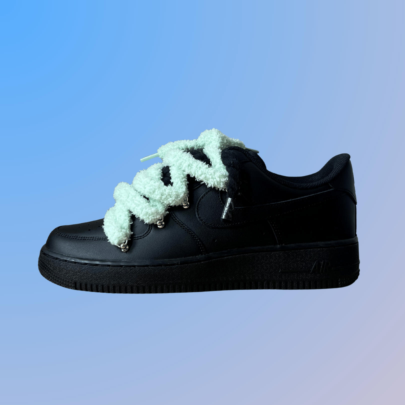 Nike Air Force 1 Black Lanvin Rope Lace (Black White) (új)
