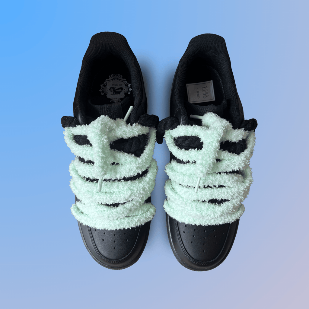 Nike Air Force 1 Black Lanvin Rope Lace (Black White) (új)