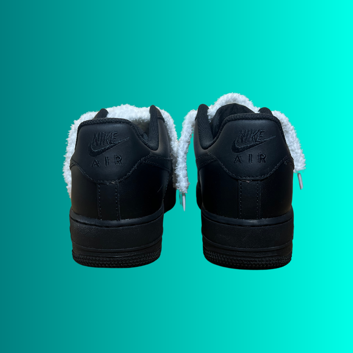 Nike Air Force 1 Black Fluffy Lace (White) (új)