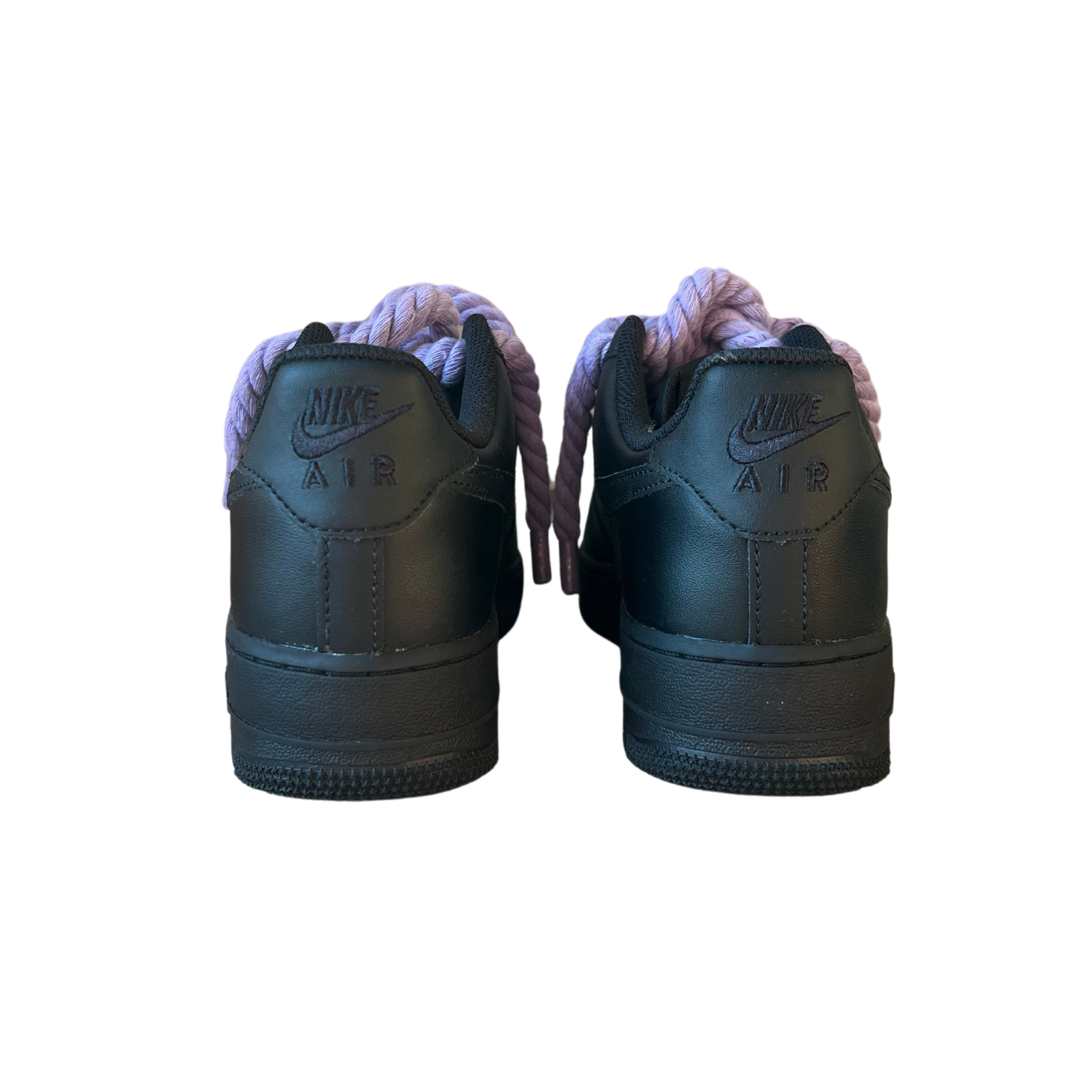 Air Force 1 Black Rope Lace Light Purple Hátulnézet
