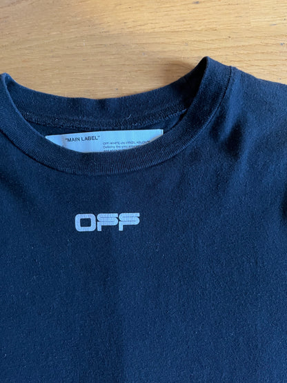 Off-White Airport Tape Tee Black (used)