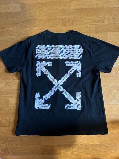 Off-White Airport Tape Tee Black (used)