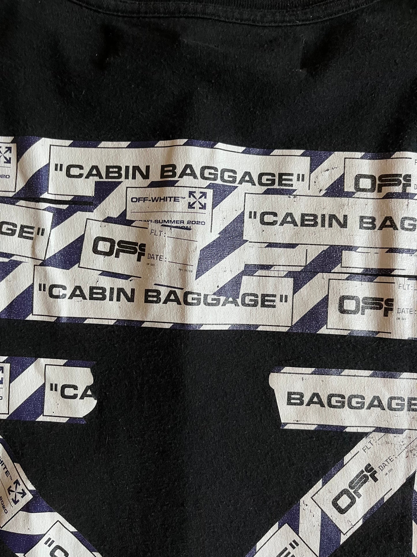 Off-White Airport Tape Tee Black (used)