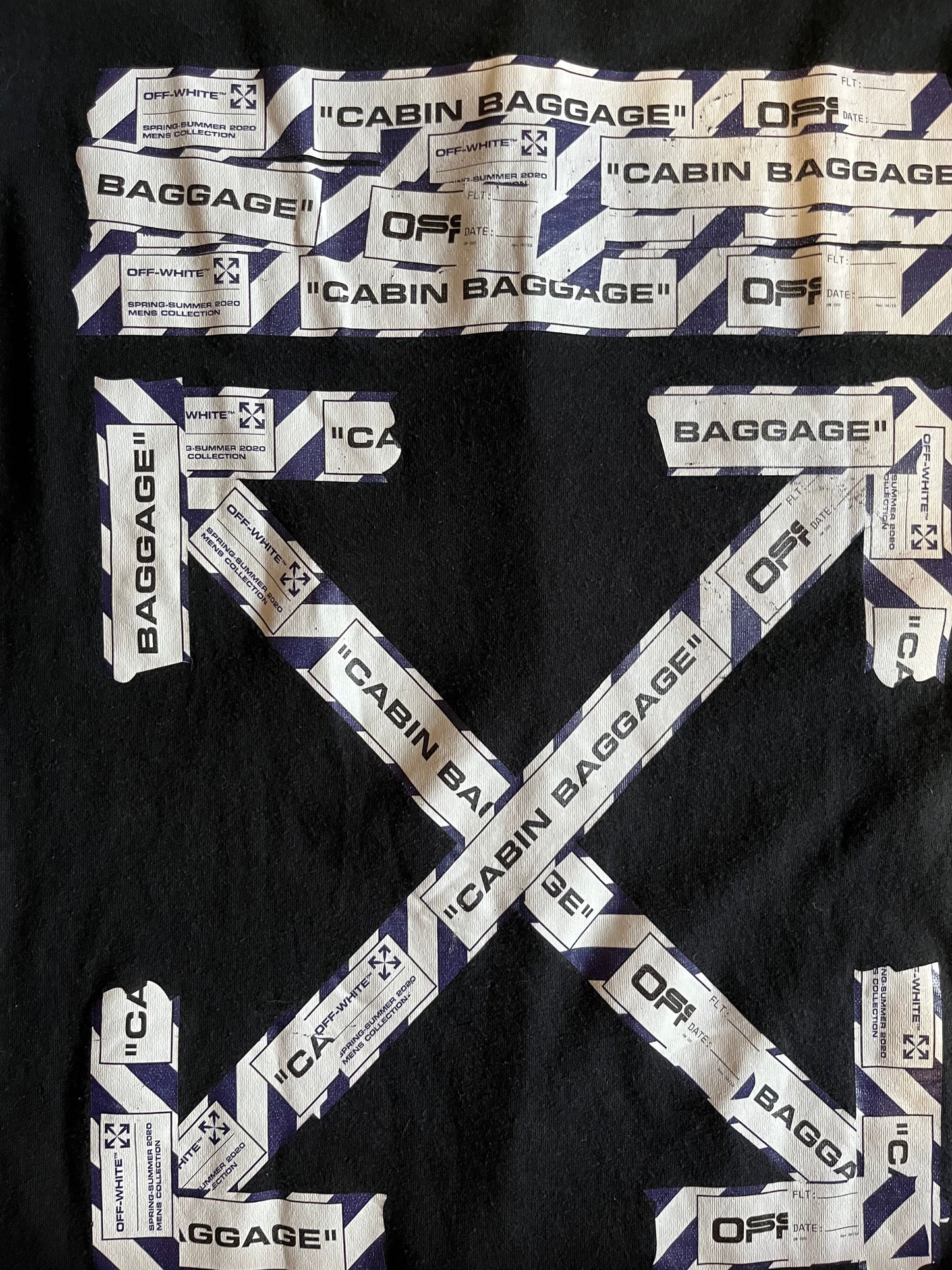 Off-White Airport Tape Tee Black (used)