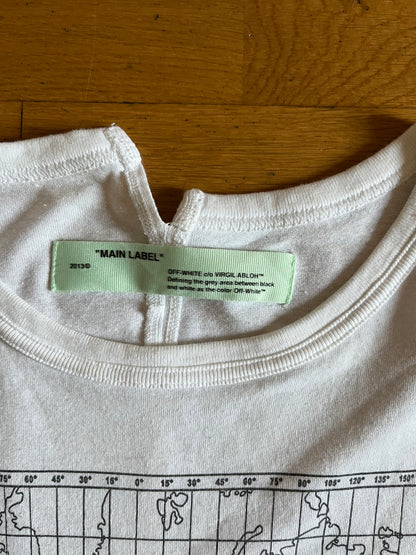 Off-White Map Spliced Tee White (használt)