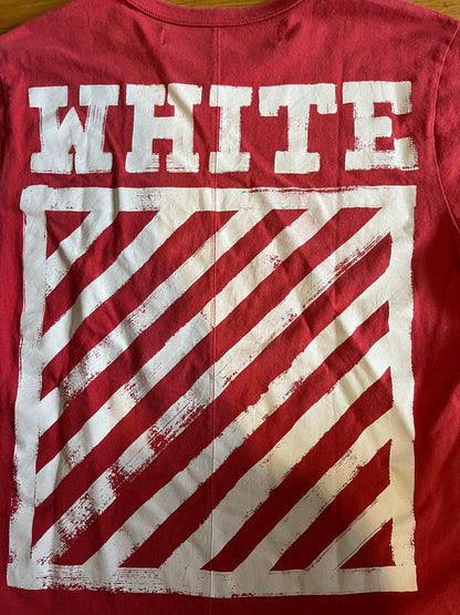 Off-White Brushed Diagonal Tee Red (used)