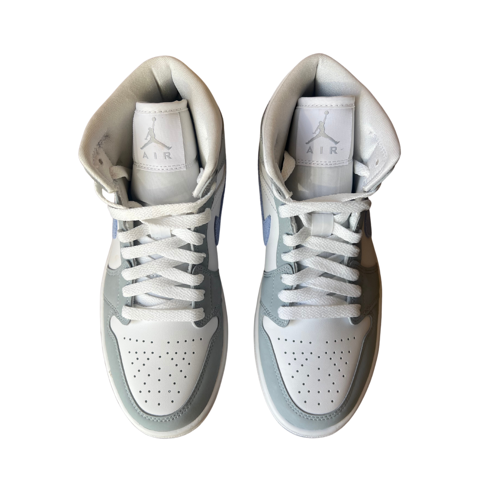 Jordan 1 Mid Wolf Grey Aluminum Felülnézet