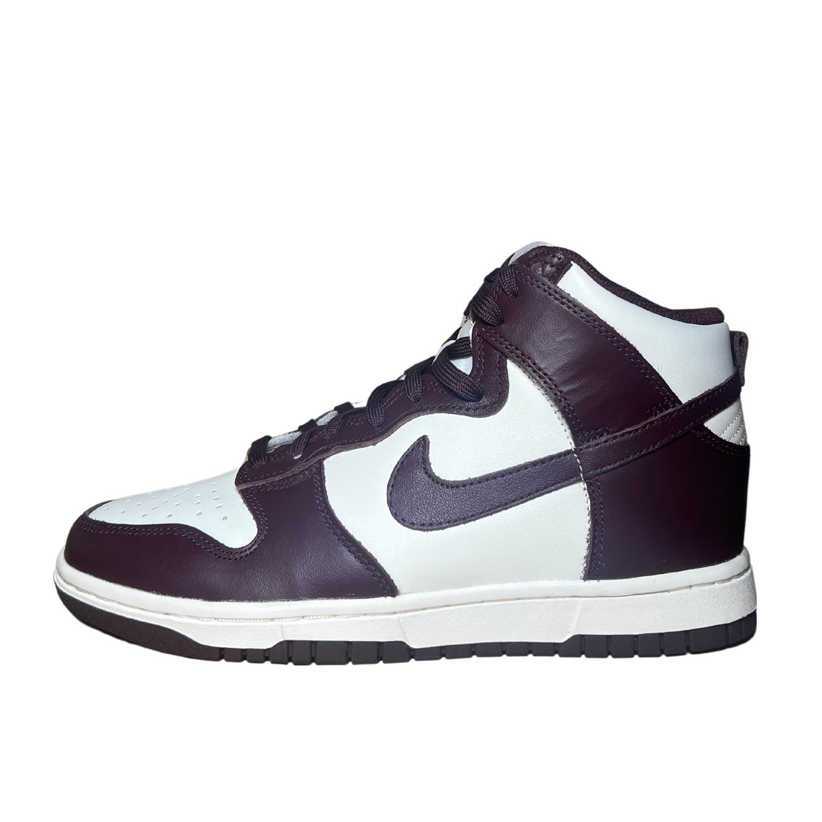 burgundy nike dunk high