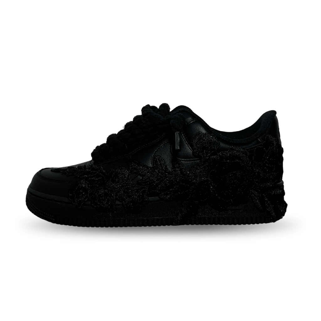 Nike Air Force 1 '07 Black Chunky Rope Lace Pure Black Rose Oldalnézet