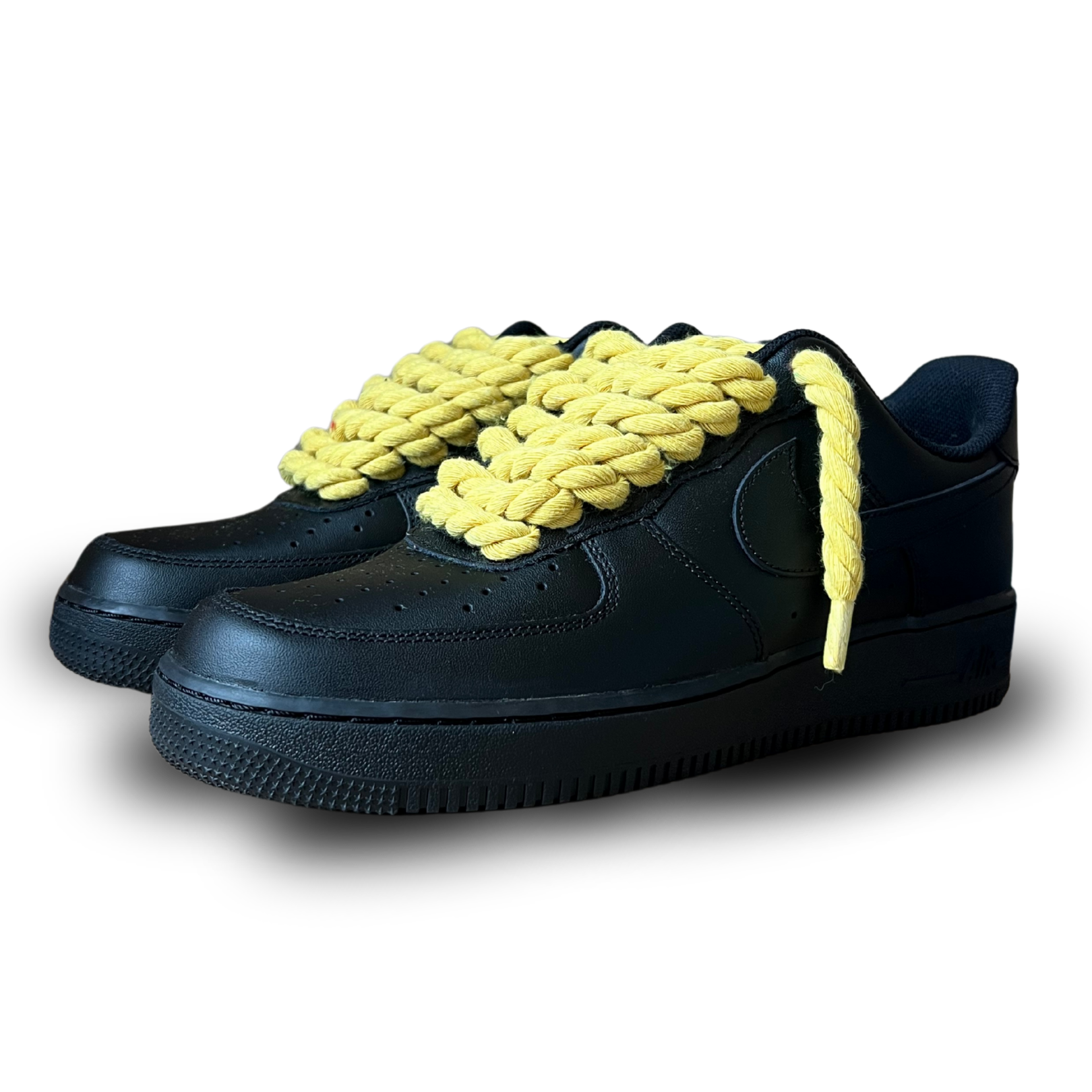 Nike Air Force 1 '07 Black Chunky Rope Lace Yellow Csanadsoles