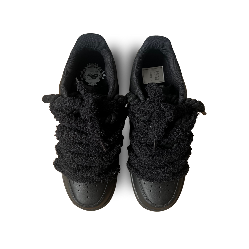Nike Air Force 1 Black Chimney Cake Black Felülnézet