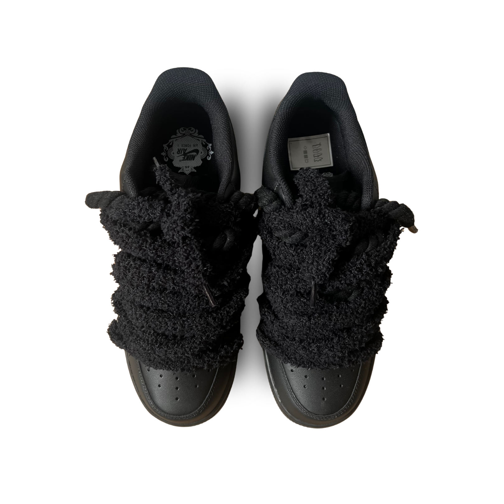 Nike Air Force 1 Black Chimney Cake Black Felülnézet