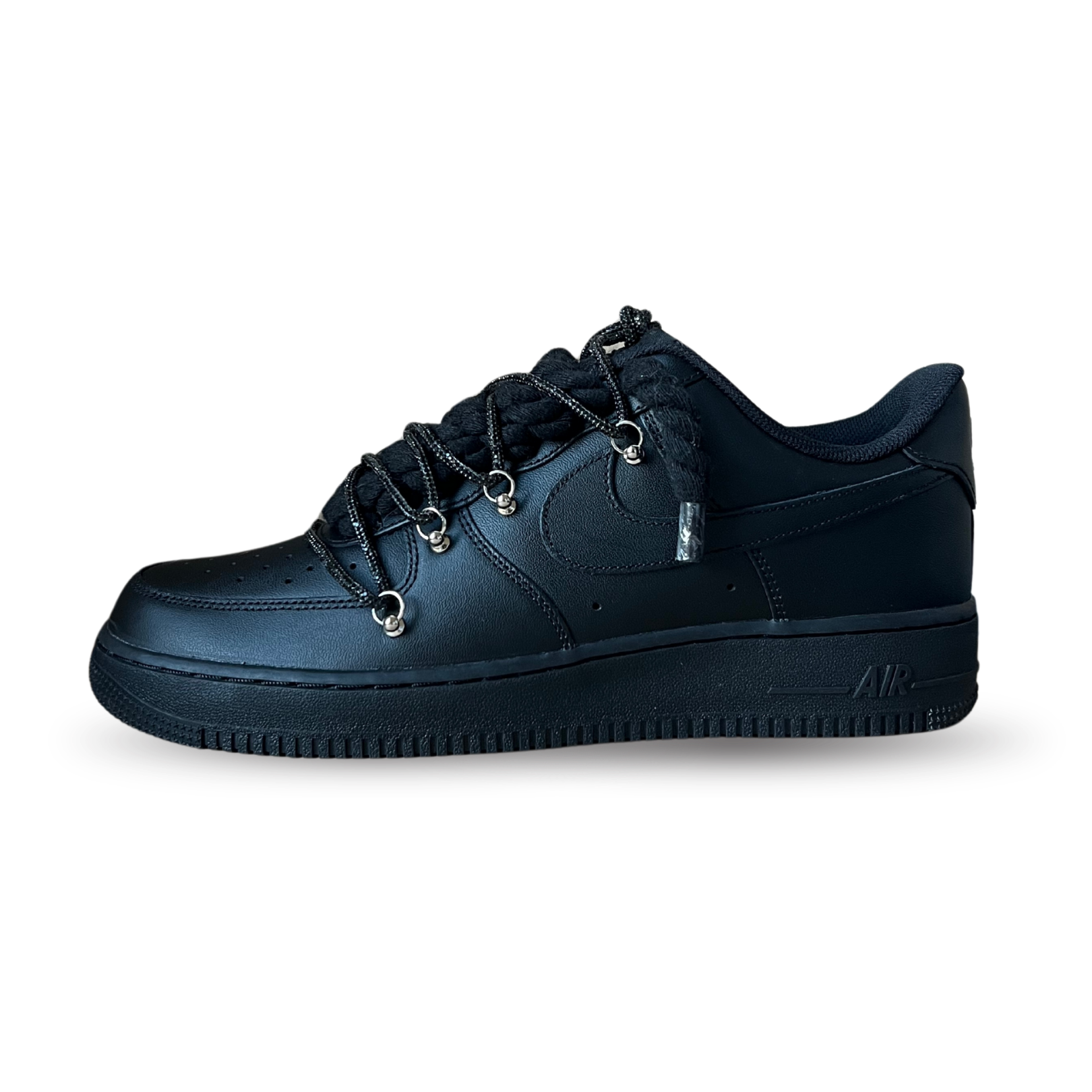 Nike Air Force 1 Black Diamond Rope Lace Black Oldalnézet