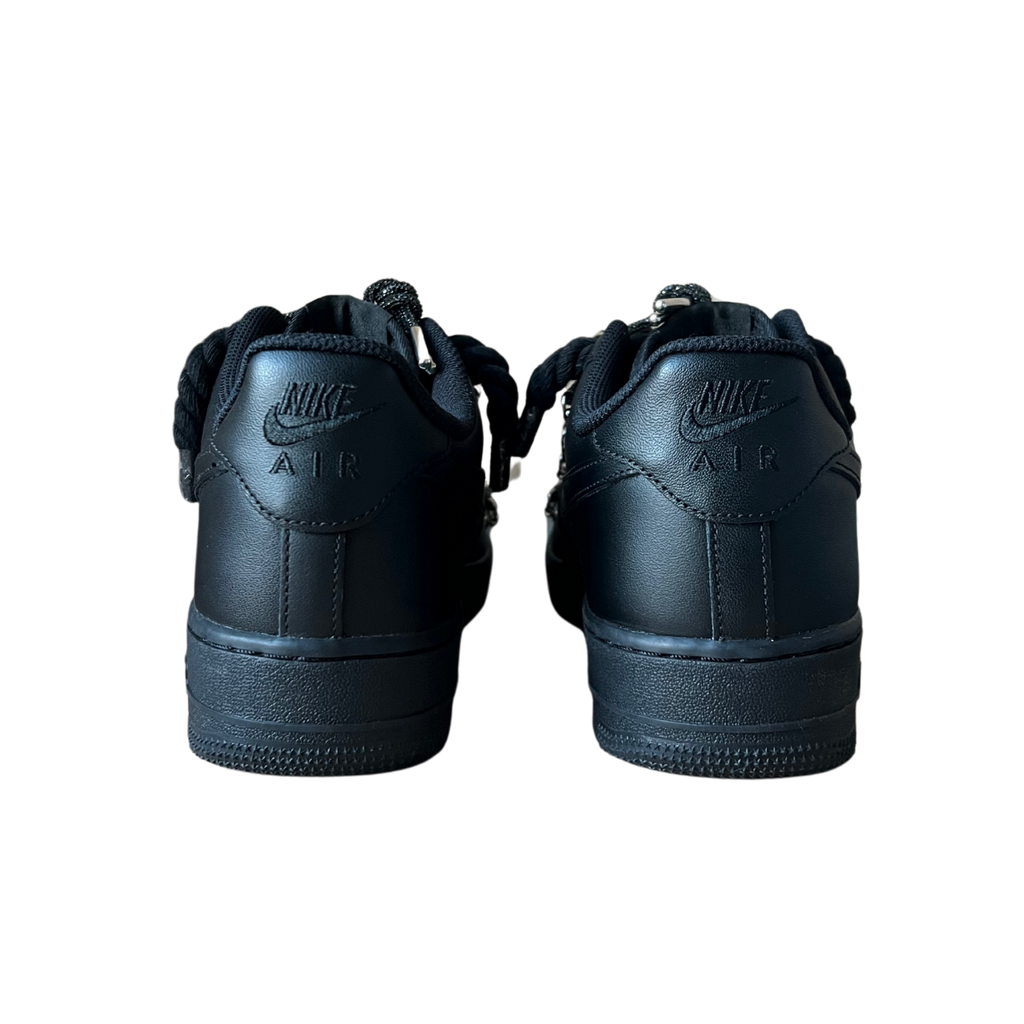 Nike Air Force 1 Black Diamond Rope Lace Black Hátulnézet