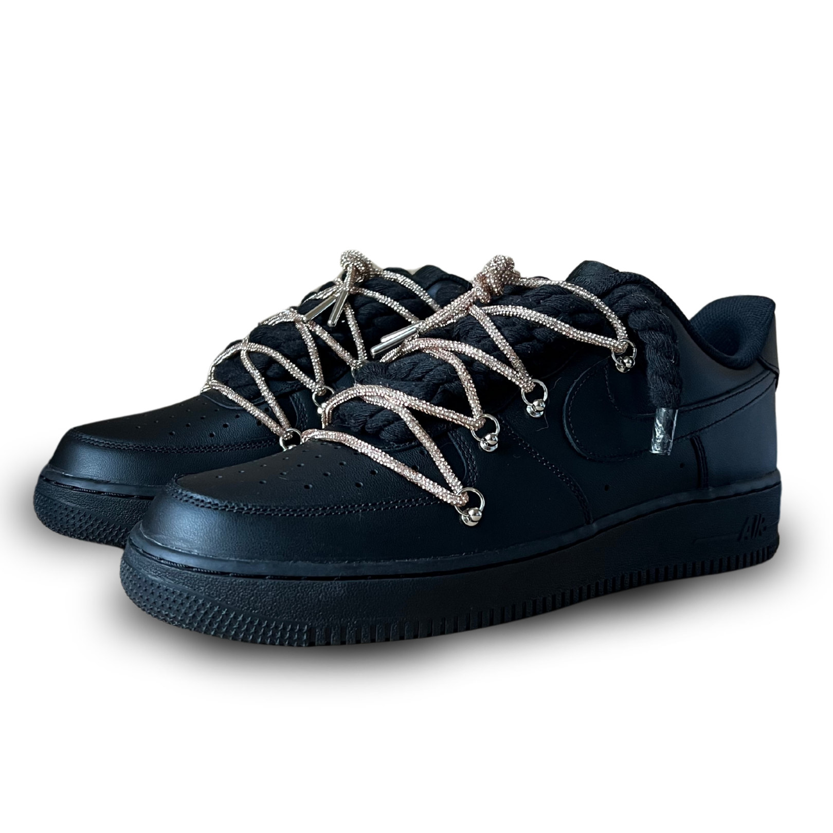 Nike Air Force 1 Black Diamond Rope Lace Champagne Csanadsoles