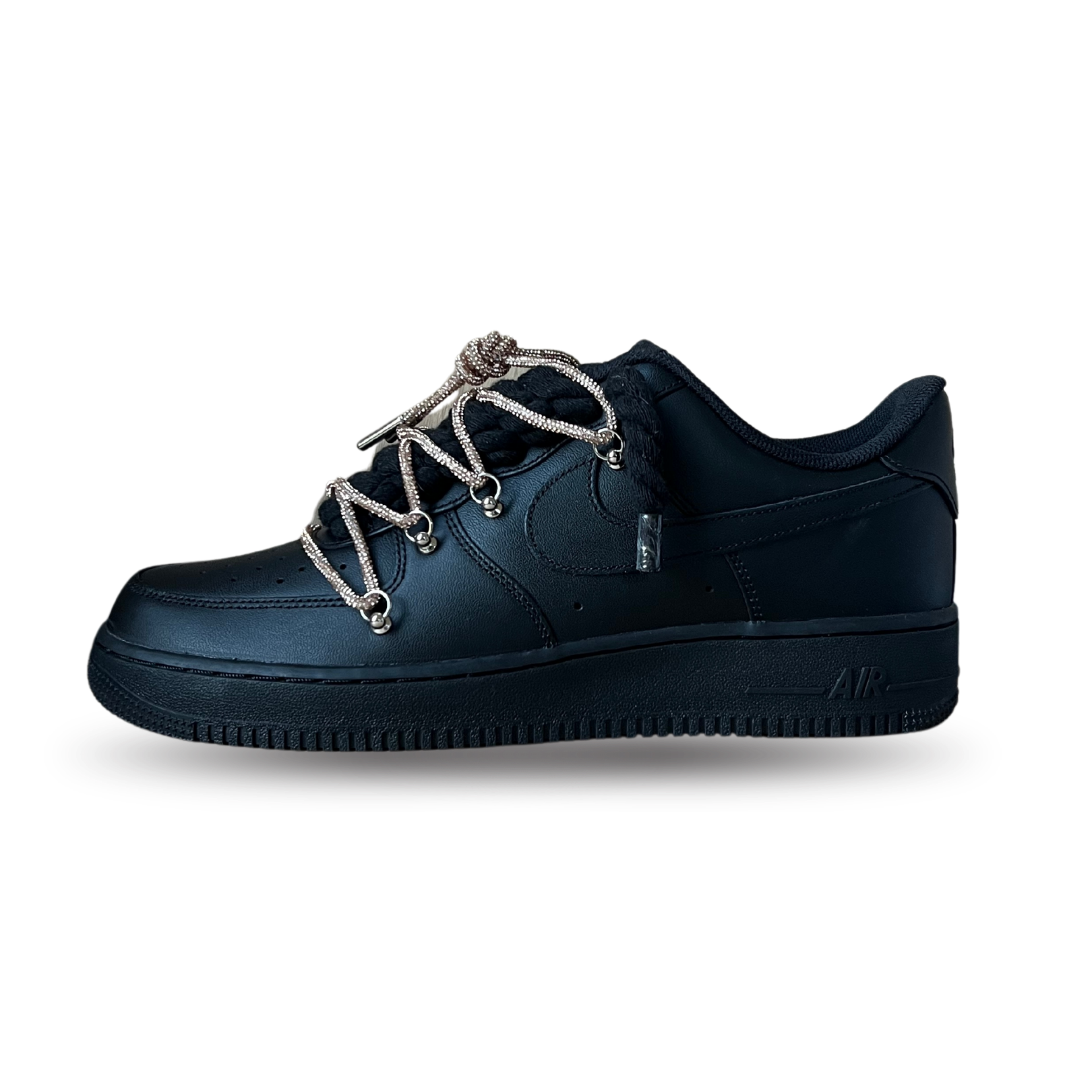 Nike Air Force 1 Black Diamond Rope Lace Champagne Oldalnézet