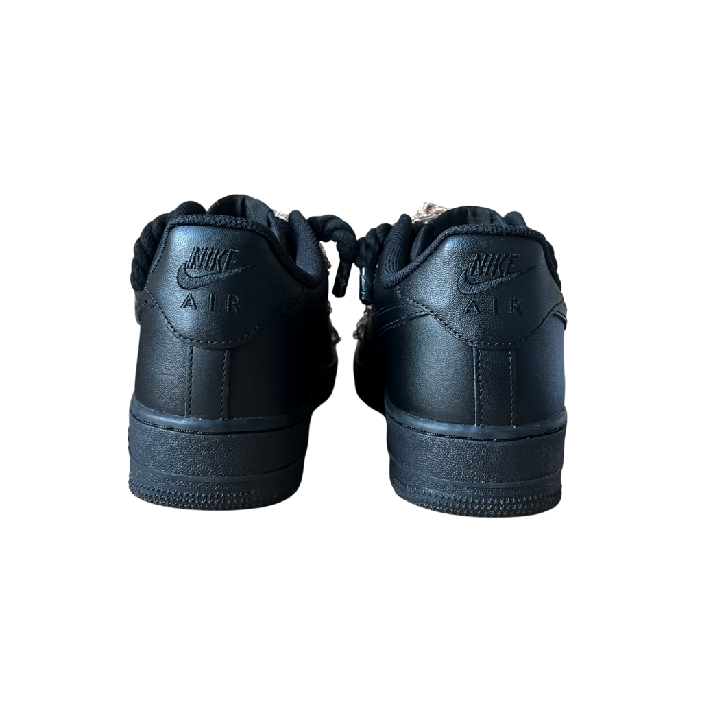 Nike Air Force 1 Black Diamond Rope Lace Champagne Hátulnézet