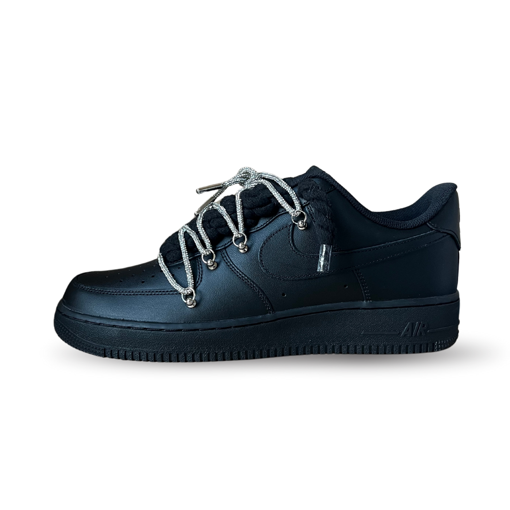 Nike Air Force 1 Black Diamond Rope Lace White Oldalnézet