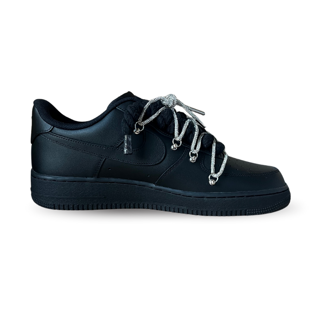 Nike Air Force 1 Black Diamond Rope Lace White Belső oldalnézet