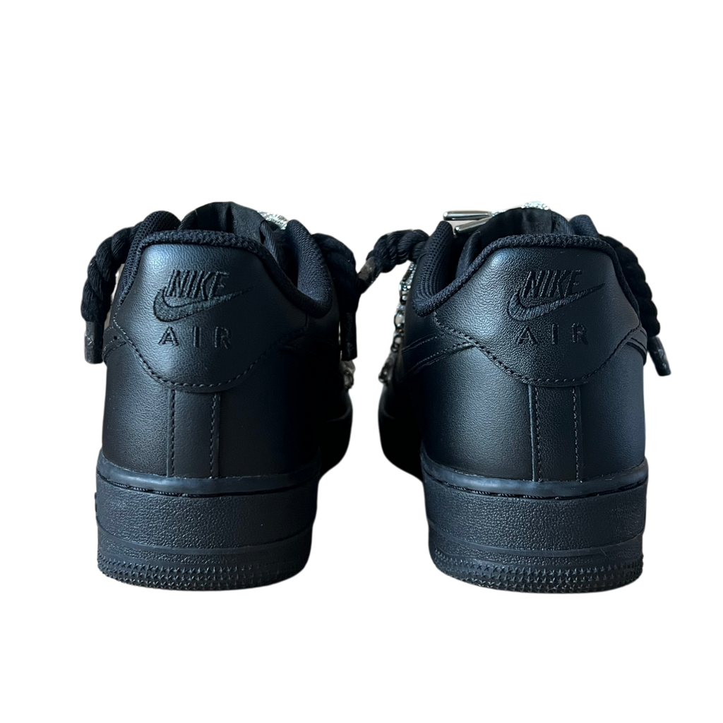 Nike Air Force 1 Black Diamond Rope Lace White Hátulnézet