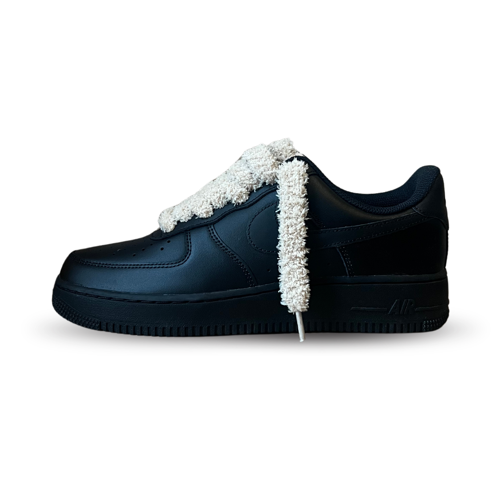 Nike Air Force 1 Black Fluffy Lace Coral Oldalnézet