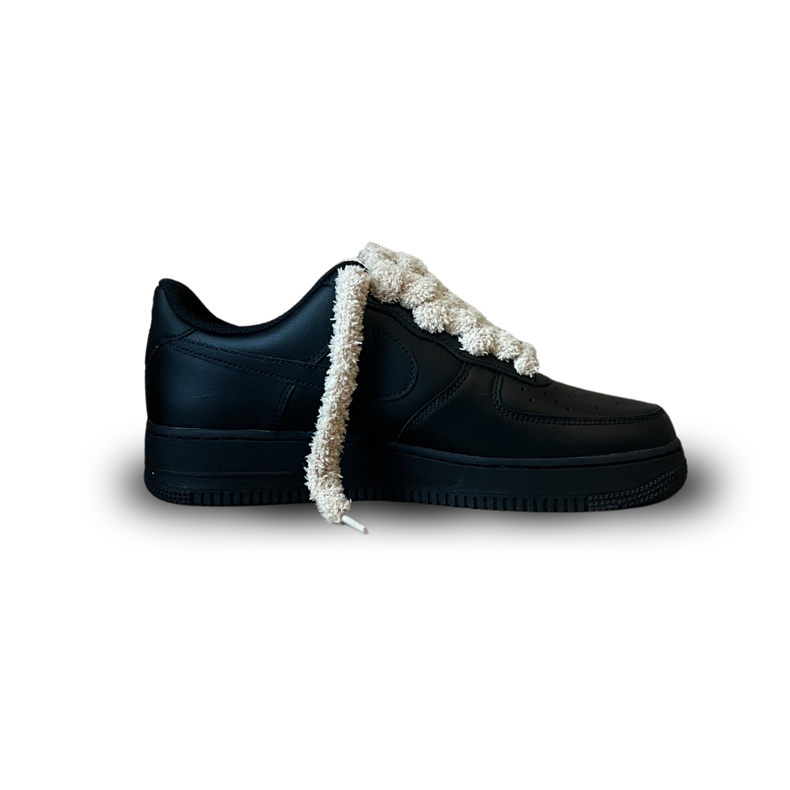 Nike Air Force 1 Black Fluffy Lace Coral Belső Oldalnézet