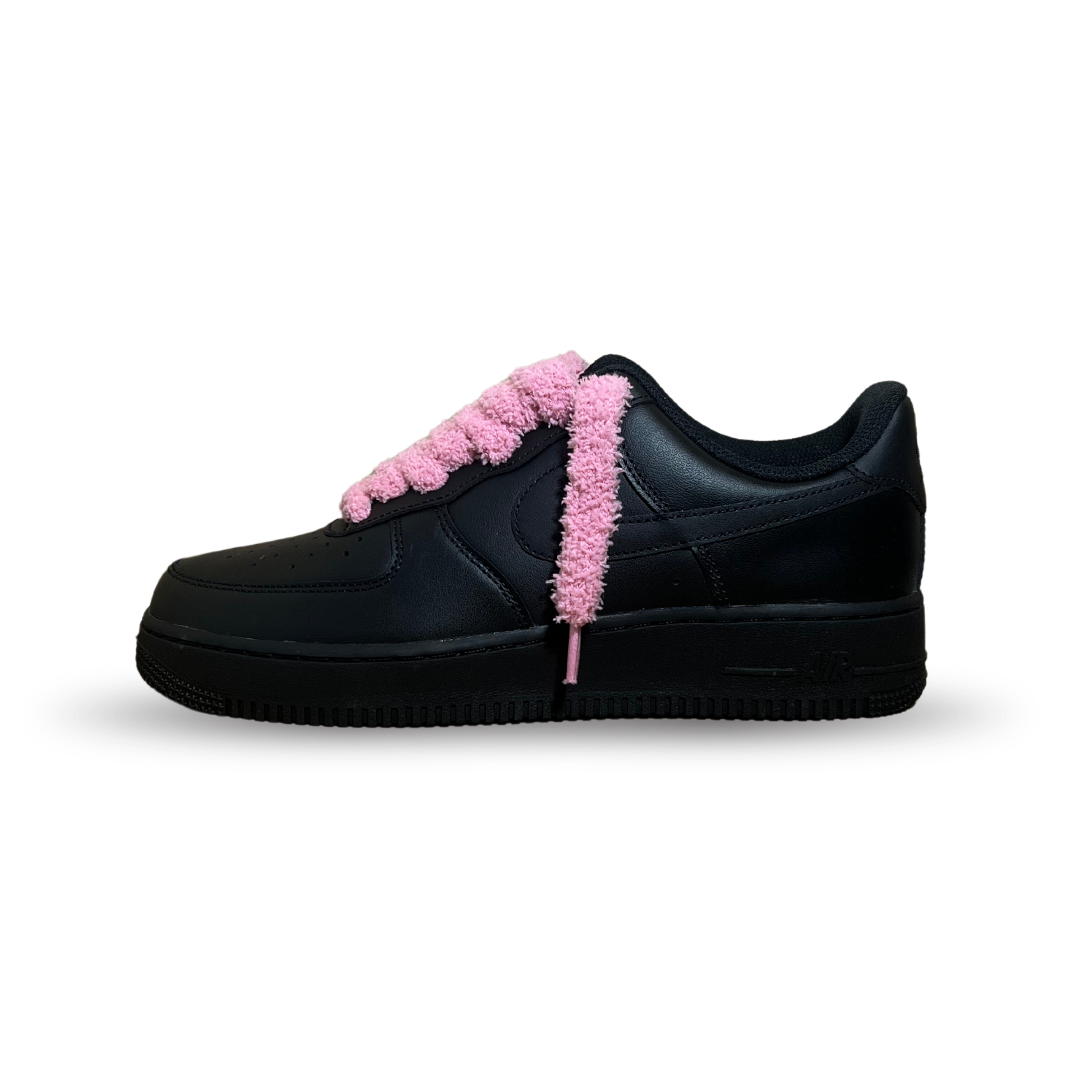 Nike Air Force 1 Black Fluffy Lace Pink Oldalnézet