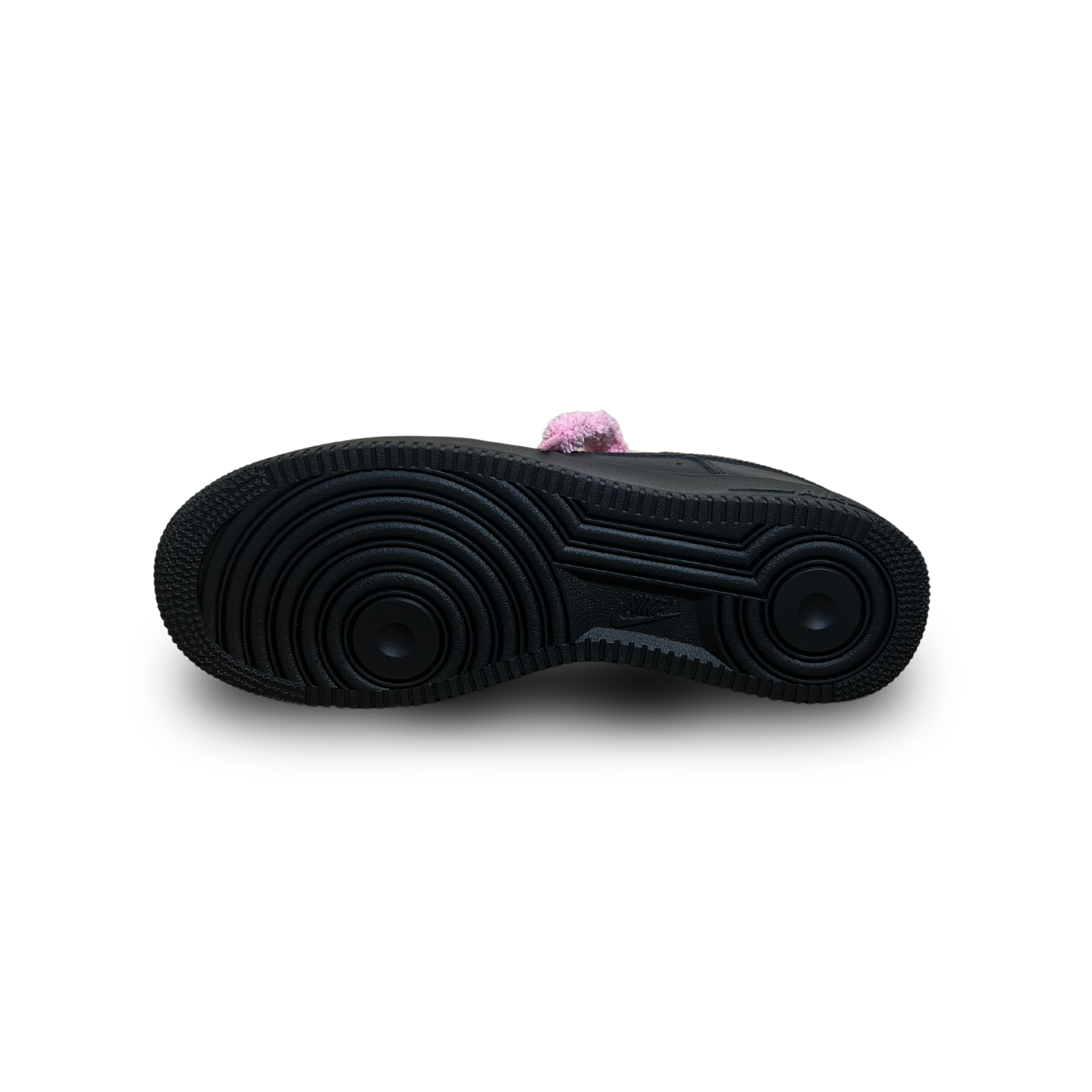 Nike Air Force 1 Black Fluffy Lace Pink Talp