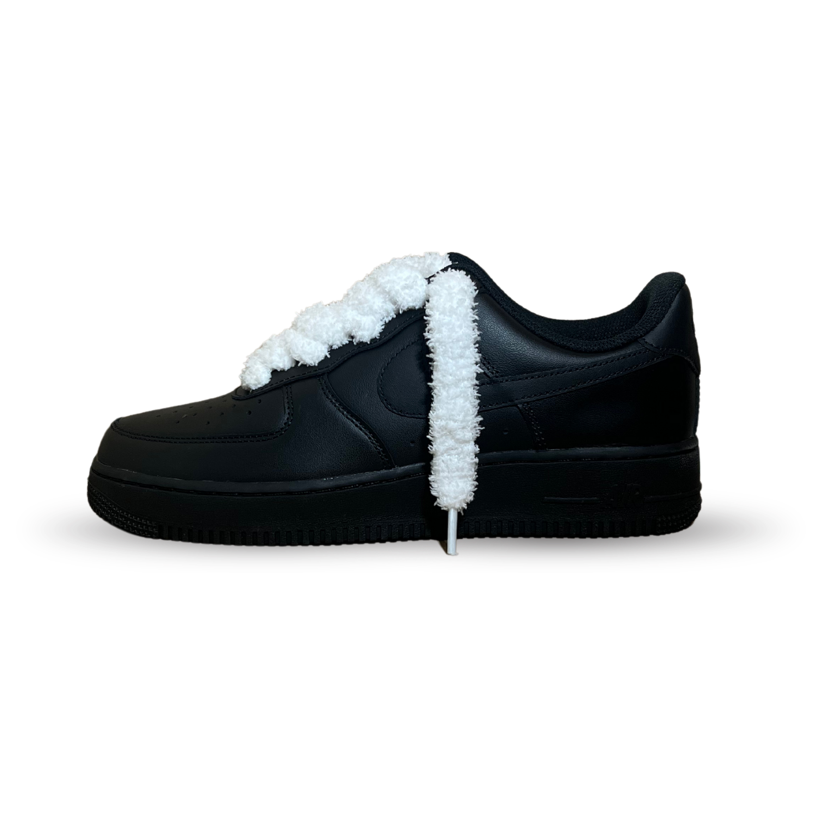 Nike Air Force 1 Black Fluffy Lace White Oldalnézet