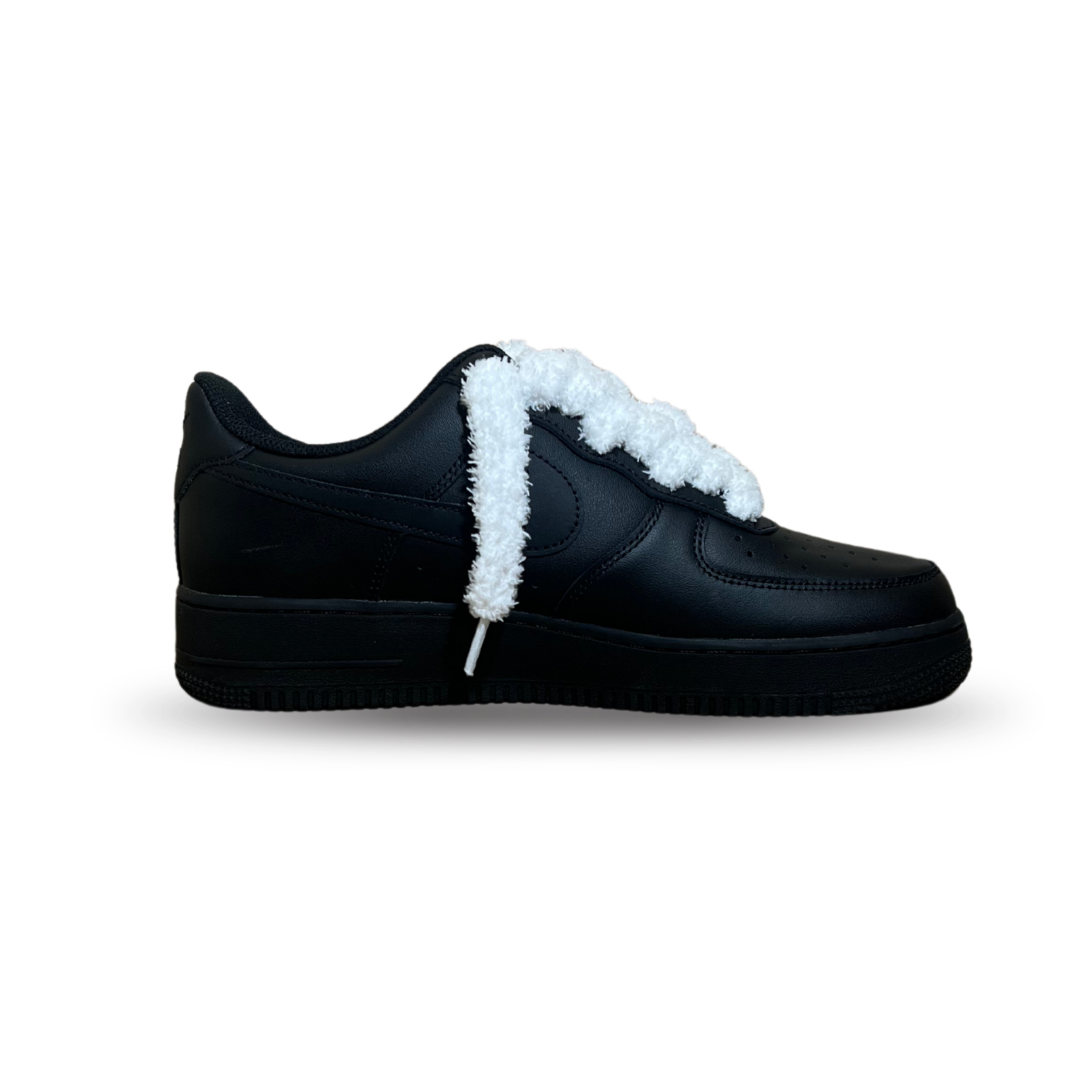 Nike Air Force 1 Black Fluffy Lace White Belső oldalnézet