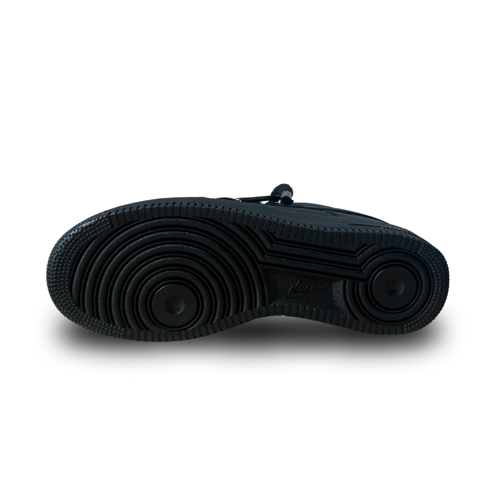 Nike Air Force 1 Black Laced Up Rope Lace Black Talp