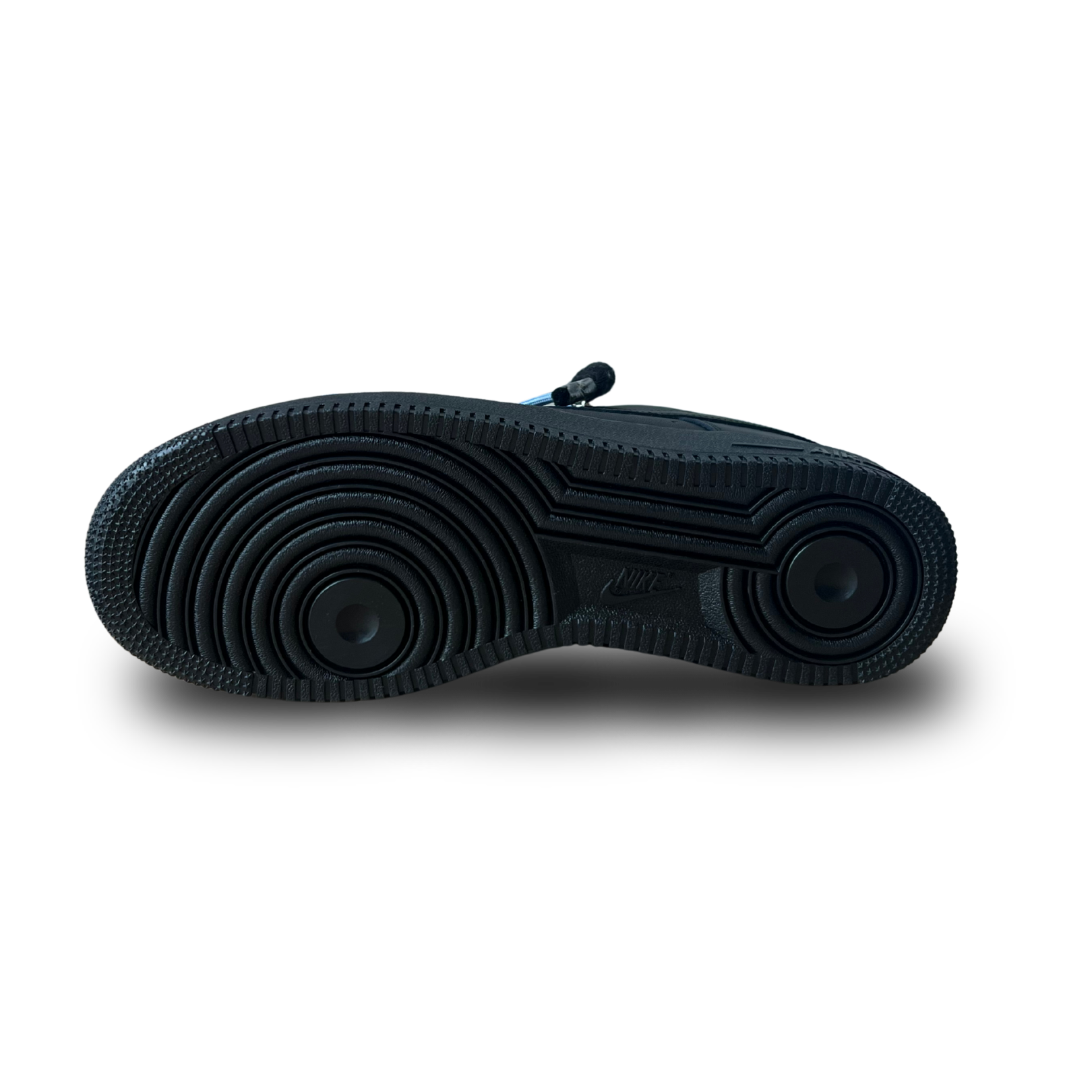 Nike Air Force 1 Black Laced Up Rope Lace Blue Talp