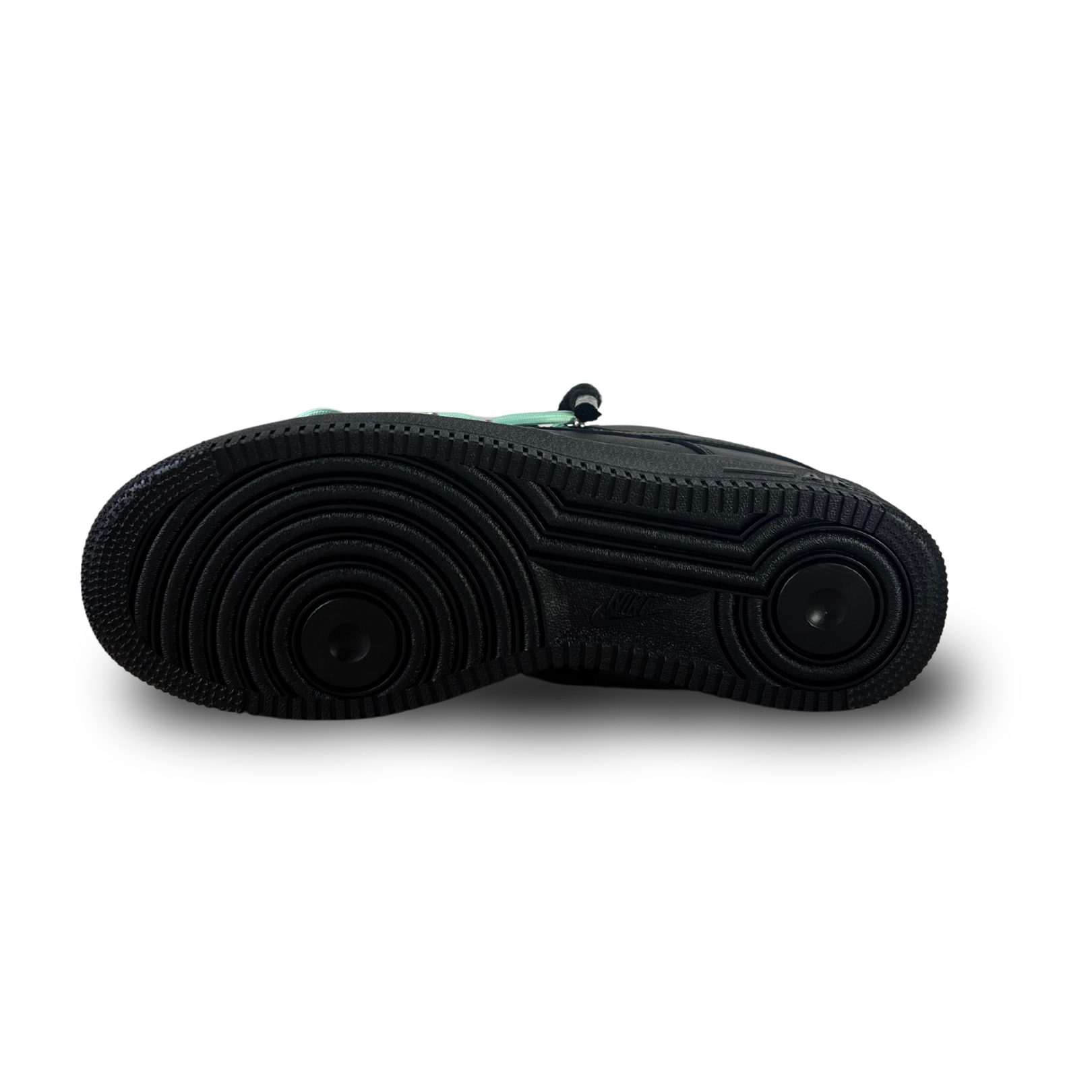 Nike Air Force 1 Black Laced Up Rope Lace Green Talp