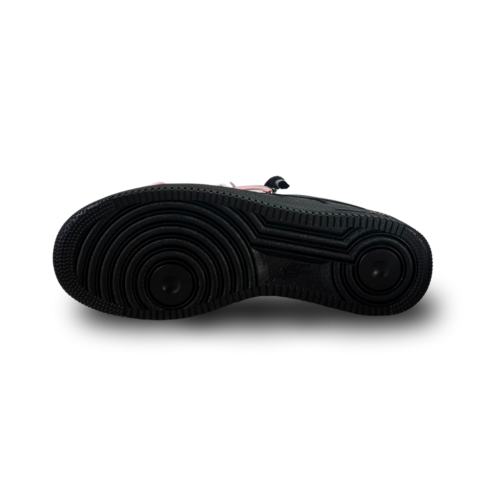 Nike Air Force 1 Black Laced Up Rope Lace Pink Talp