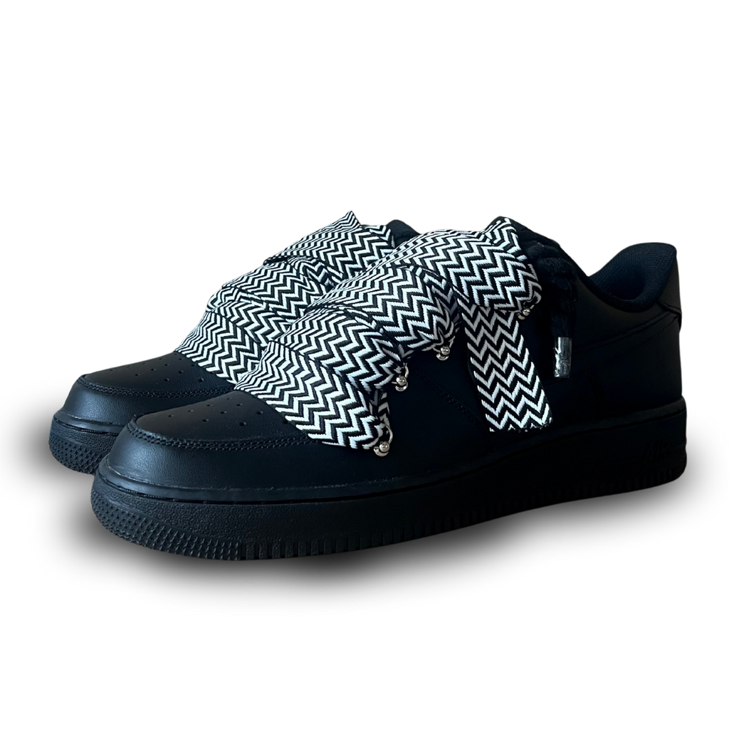 Nike Air Force 1 Black Lanvin Rope Lace Black White Csanadsoles