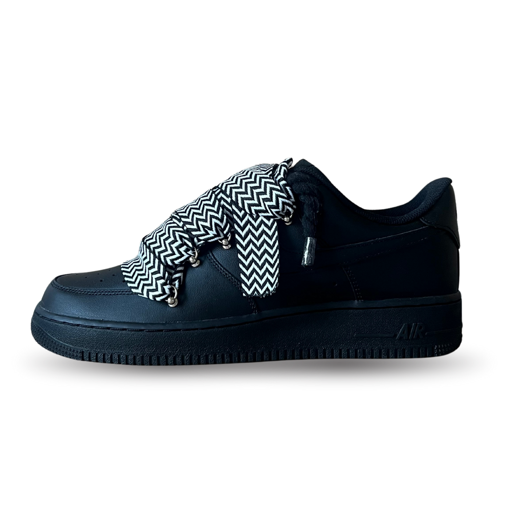 Nike Air Force 1 Black Lanvin Rope Lace Black White Oldalnézet