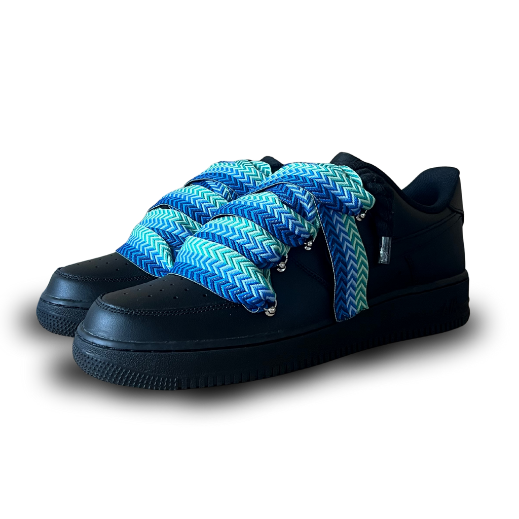 Nike Air Force 1 Black Lanvin Rope Lace Blue Black Csanadsoles