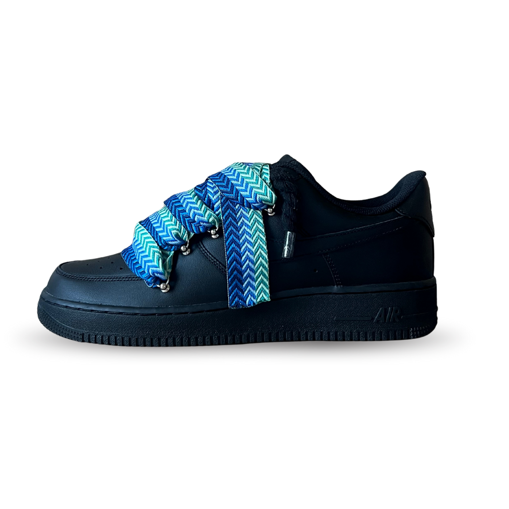 Nike Air Force 1 Black Lanvin Rope Lace Blue Black Oldalnézet