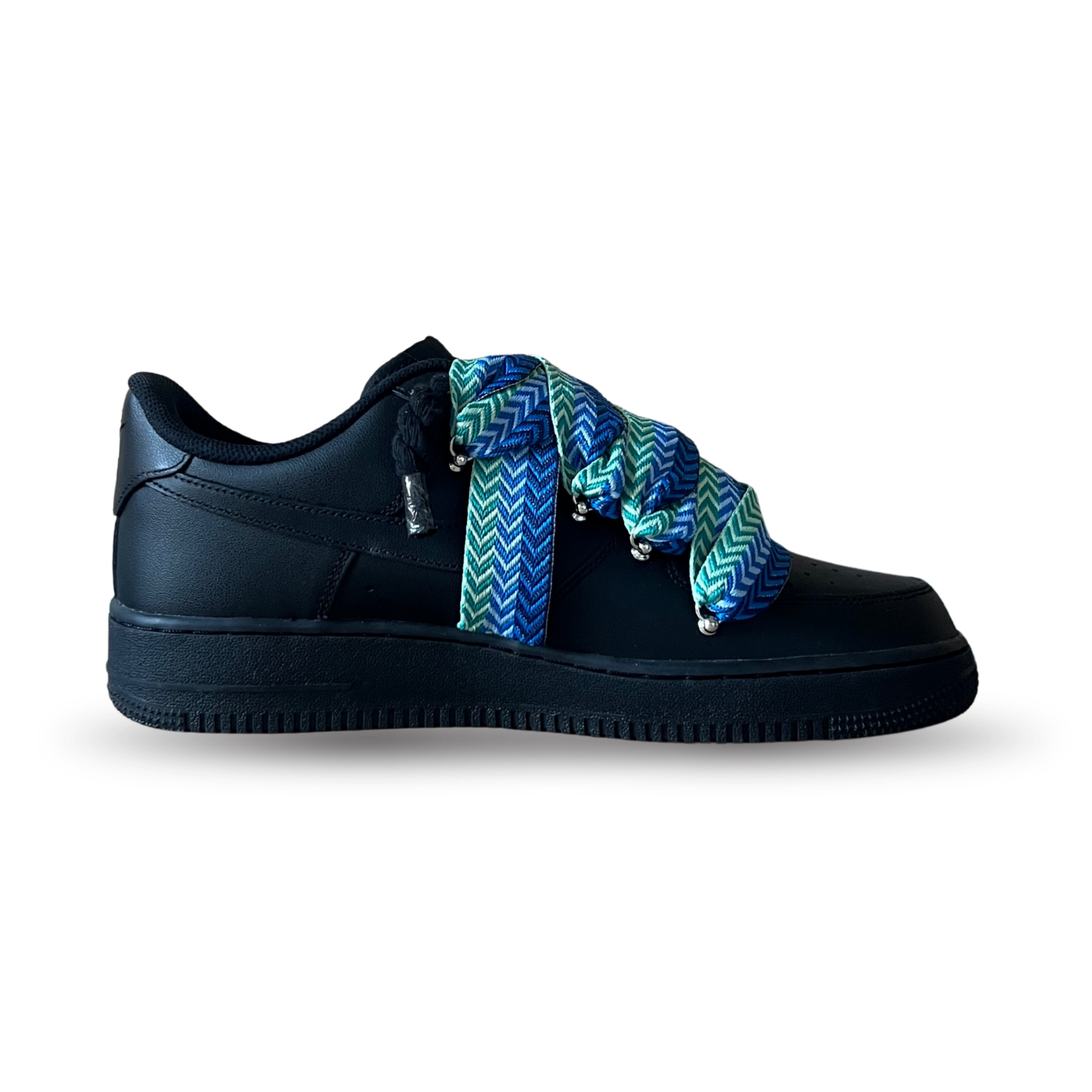 Nike Air Force 1 Black Lanvin Rope Lace Blue Black Belső oldalnézet