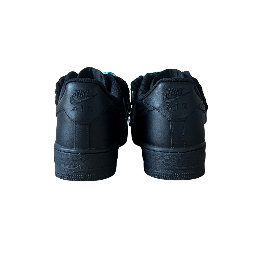 Nike Air Force 1 Black Lanvin Rope Lace Blue Black Hátulnézet