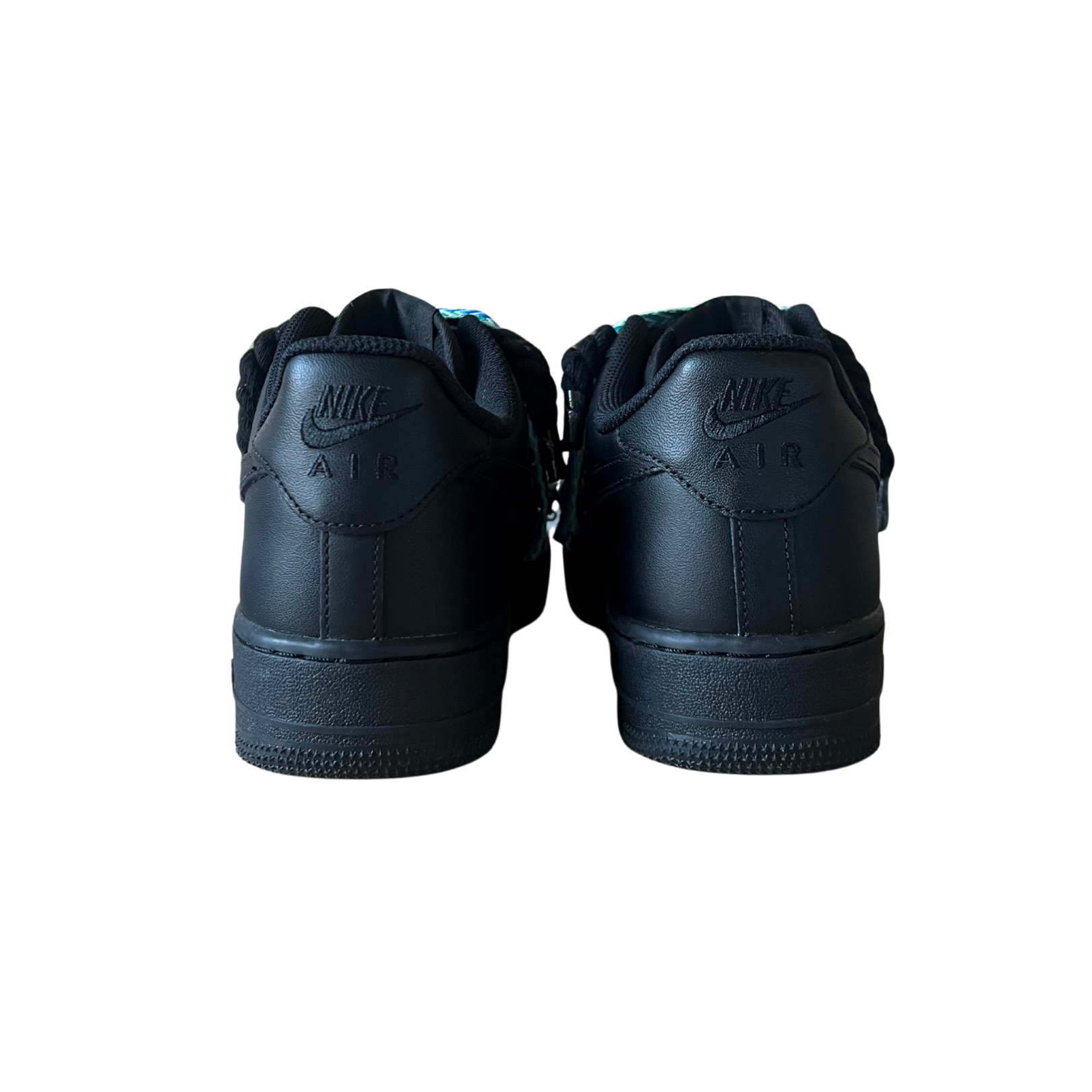 Nike Air Force 1 Black Lanvin Rope Lace Blue Black Hátulnézet