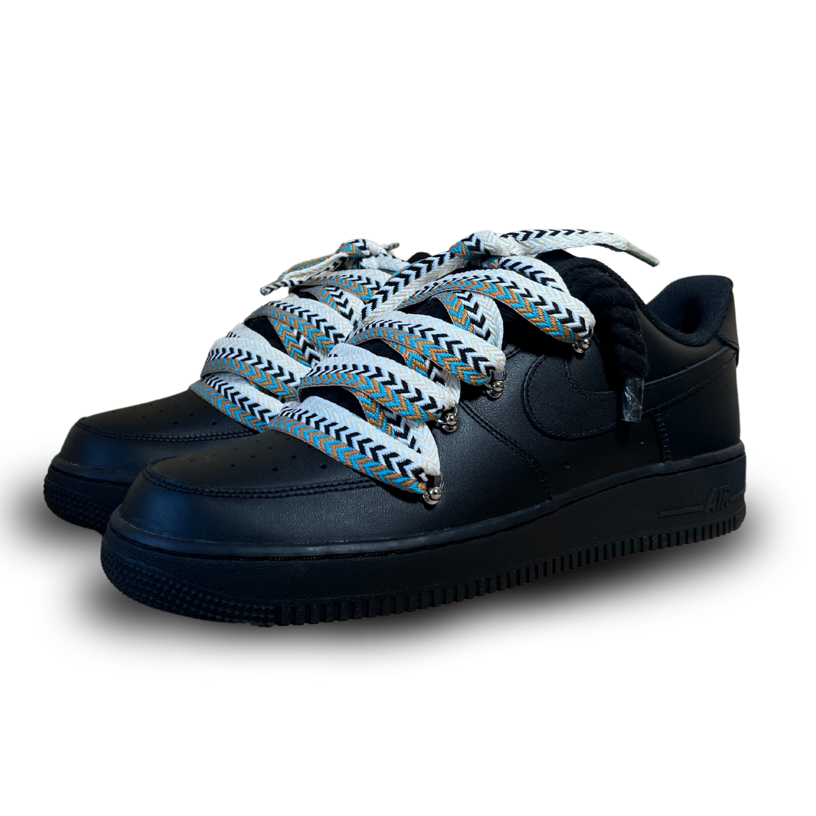 Nike Air Force 1 Black Lanvin Rope Lace Brown Beige Csanadsoles