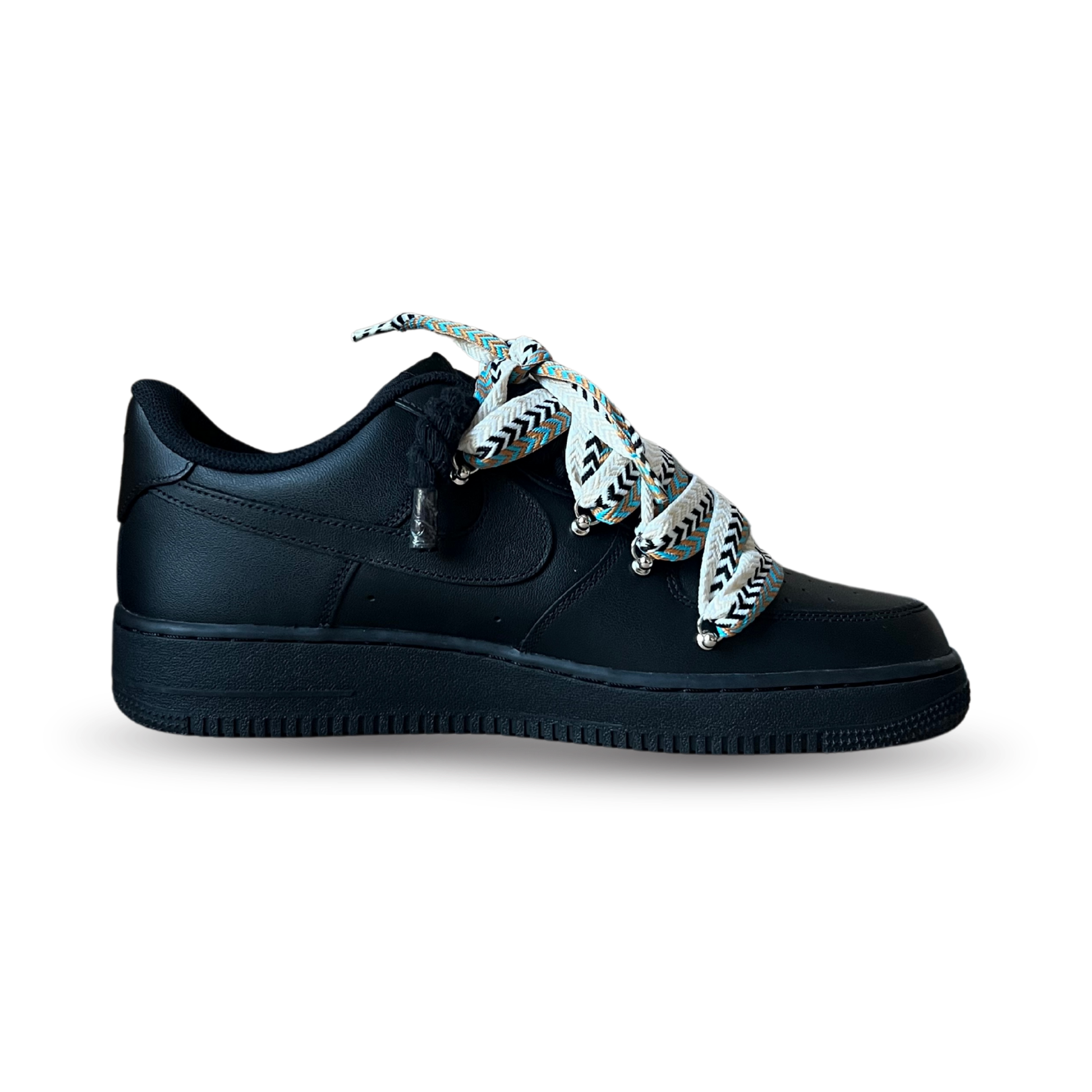 Nike Air Force 1 Black Lanvin Rope Lace Brown Beige Belső oldalnézet